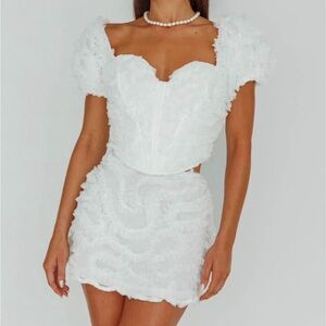 Cielito embellished crop top white